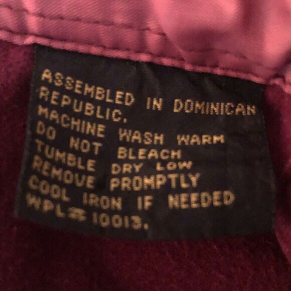 Eddie Bauer Chamois Shirt Mens L Burgundy Chest Pockets Cotton Flannel Button Up - Picture 14 of 14